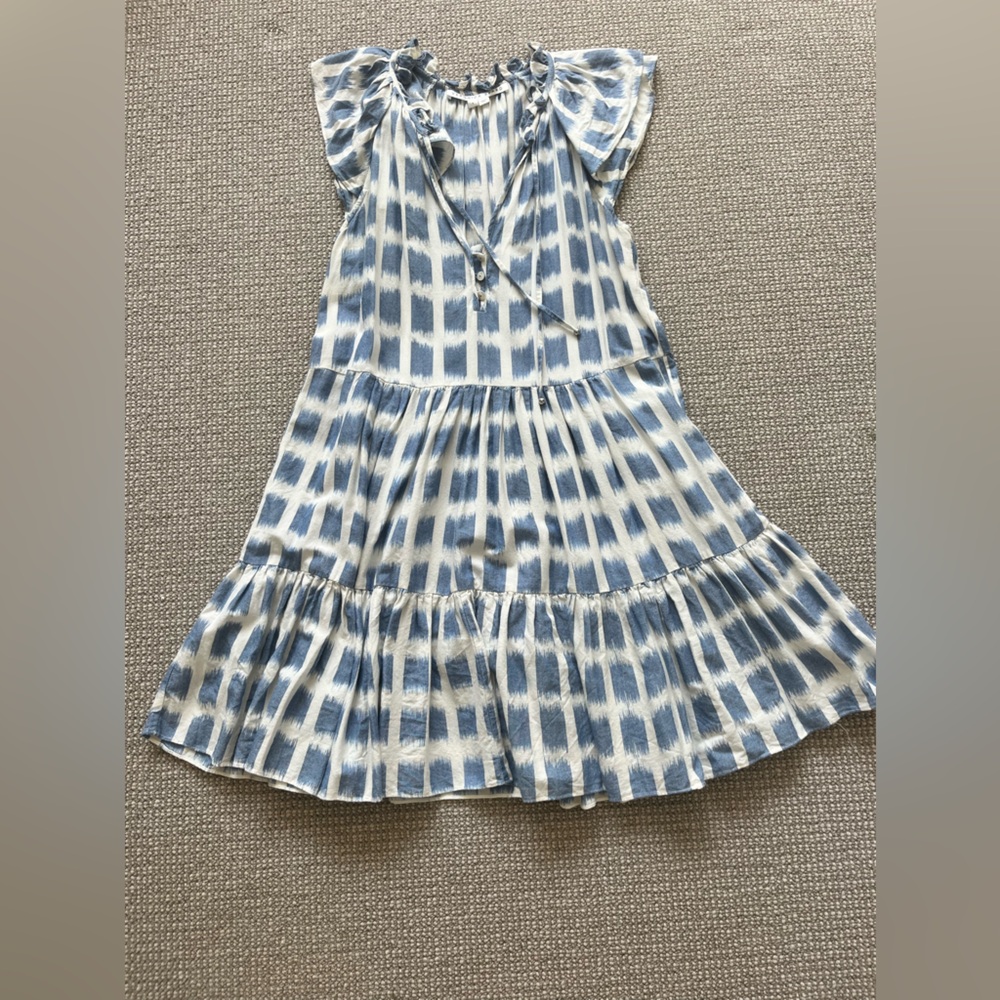Blue and White Patterned Dress